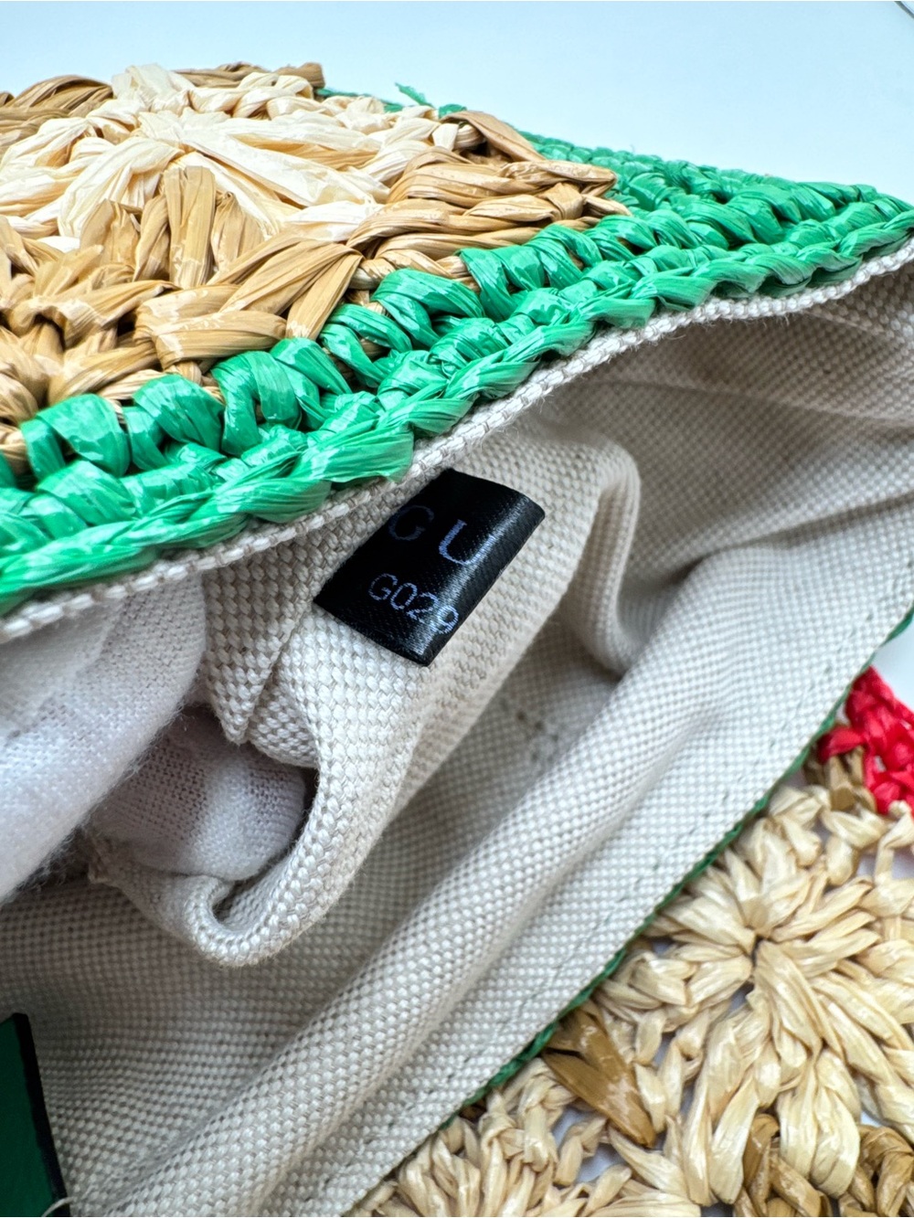 Gucci GG Marmont Flap Raffia Chain Shoulder Bag - Picture 8 of 11